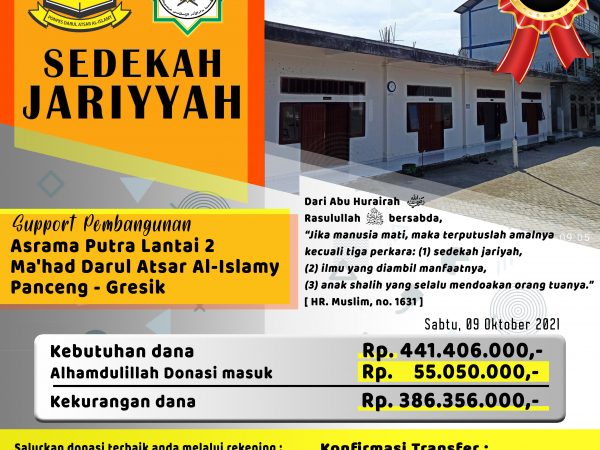 Donasi Pembangunan Gedung Asrama Putra Lantai 2